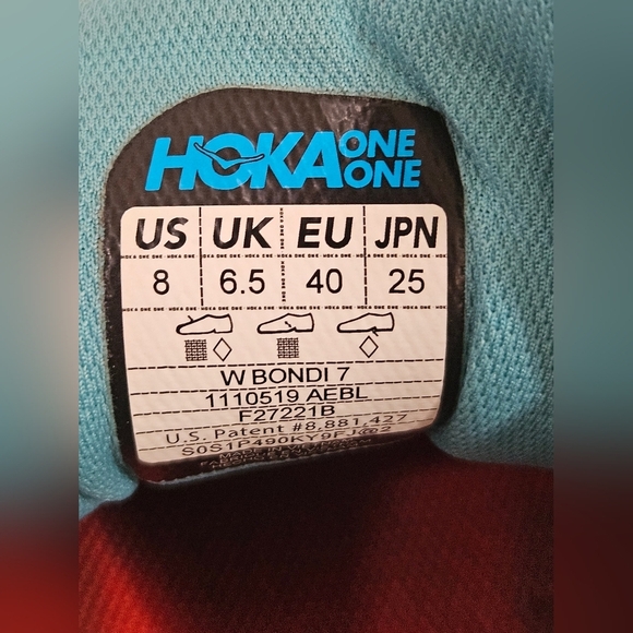 HOKA ONE ONE Bondi 7 Blue Running Sneakers - Picture 9 of 10